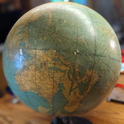 Rare 1920's Rand McNally 18" Globe with Bronze Base