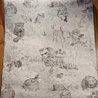 Vintage Seabrook Forest Animals Wallpaper-Gorgeous