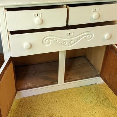 Sweet White DresserPine and Oak with Mirror