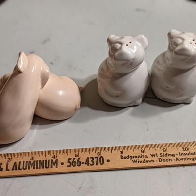 2 Sets of Pig Salt and Pepper Shakers, b/c 1 little piggy went home