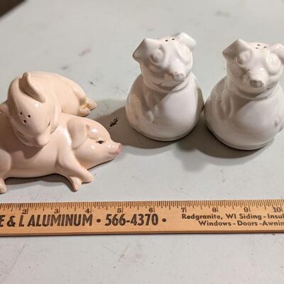 2 Sets of Pig Salt and Pepper Shakers, b/c 1 little piggy went home