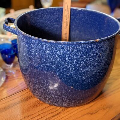 Blue Enameled Pot