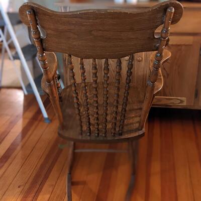 Oak Spindle Rocking Chair