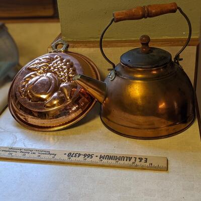 Vintage Copper Mold and Kettle, They're Inseparable!