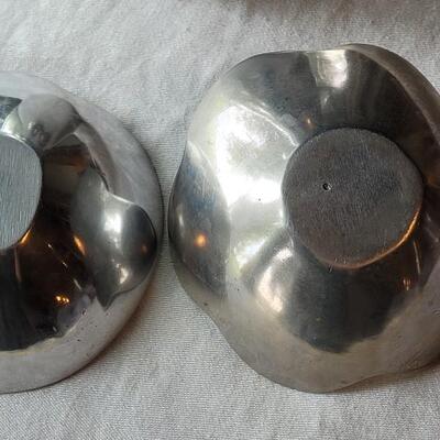 Lot 1: Aluminum Vase and 2 Bowls 