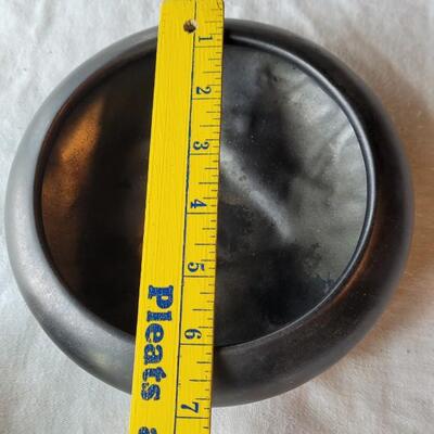 Lot 7: Umbra Ceramic Black Jar w/ Lid and Black Ceramic Vessel/Flower Bowl