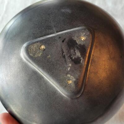 Lot 7: Umbra Ceramic Black Jar w/ Lid and Black Ceramic Vessel/Flower Bowl