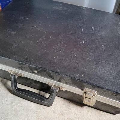 Lot 9: Accordian File Boxes, Plastic File Box, Red Organizer Box,  Magazine Holders and a Vintage Briefcase 