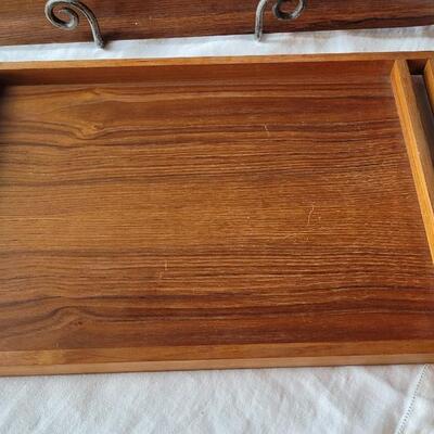 Lot 13: (2) Mid Century Teak Trays