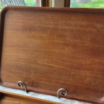 Lot 13: (2) Mid Century Teak Trays