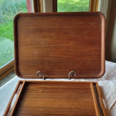 Lot 13: (2) Mid Century Teak Trays