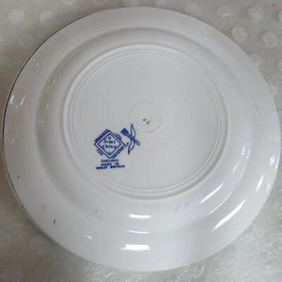 4 Vintage W. Ridgeway England Semi China Blue Willow Plates