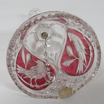 Vintage West Germany Lead Crystal Glass Bell, Bird Theme, Hofbauer Collection