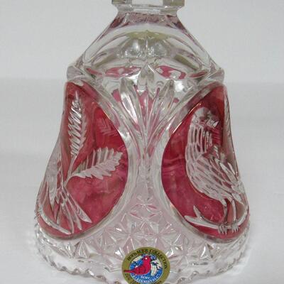 Vintage West Germany Lead Crystal Glass Bell, Bird Theme, Hofbauer Collection