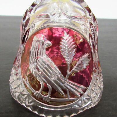 Vintage West Germany Lead Crystal Glass Bell, Bird Theme, Hofbauer Collection