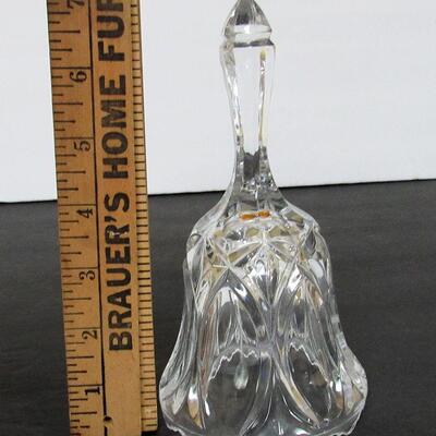 2 Vintage West Germany Glass Bells, I.C. Imperlux, Long Ovals Pattern, and Unmarked, Sun Rays Pattern