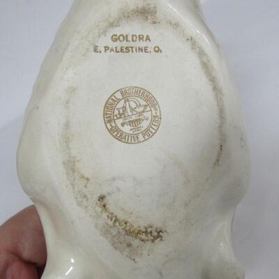Vintage Pottery Swan Planter, Lusterware Glaze, Goldra