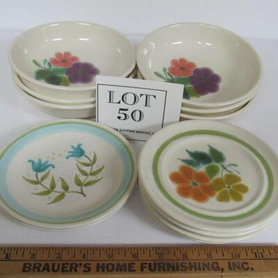 Mixed Lot of Franciscan Dishes, Salad Bowls, Desert Plates