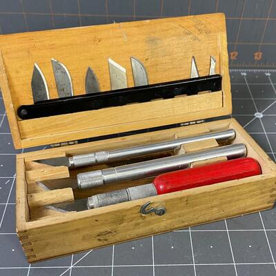 #40 Vintage Exacto Knife Carving Set 