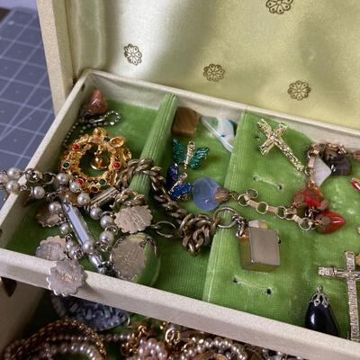 #46 Vintage Jewelry Box Full of Vintage Jewels 