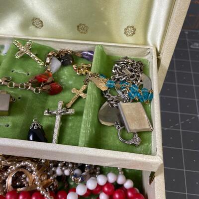 #46 Vintage Jewelry Box Full of Vintage Jewels 