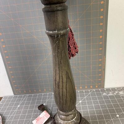 #49 Resin Gray Shabby Chic Faux Wood Lamp