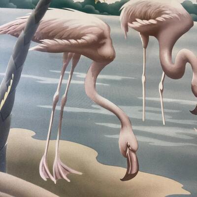 #89 Pink Flamingo Turner Print Mirrored Frame 