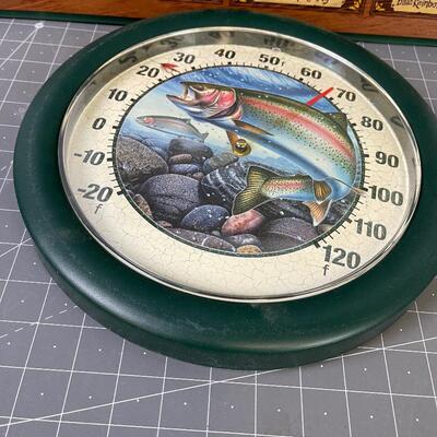 #103 Thermometer and fishing Plaque