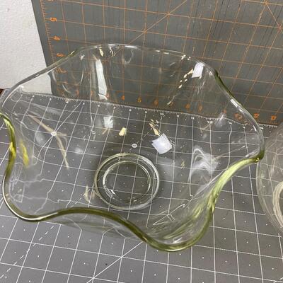 #140 Clear GLASS Pitcher and serving Bowl 