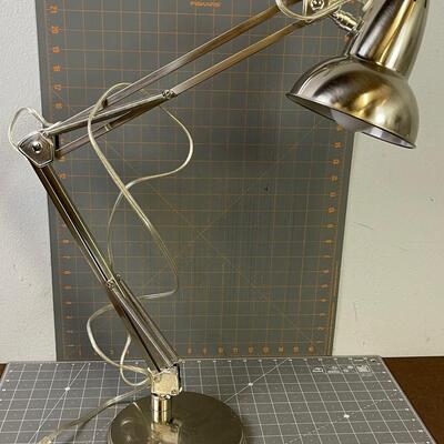 #165 Brushed Steel Desk Lamp, Like New Condition 