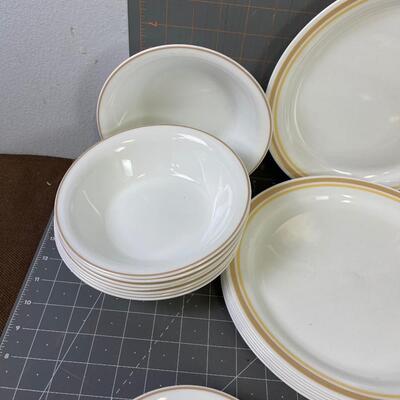 #218 Corelle Ware Partial Set 