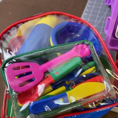 #241 CRATE OF Plastic Play Dishes