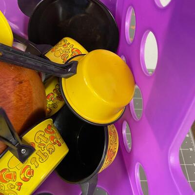 #241 CRATE OF Plastic Play Dishes