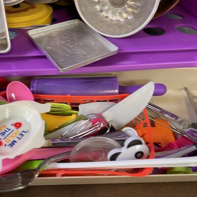 #241 CRATE OF Plastic Play Dishes