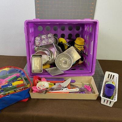 #241 CRATE OF Plastic Play Dishes