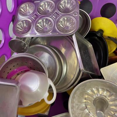 #241 CRATE OF Plastic Play Dishes