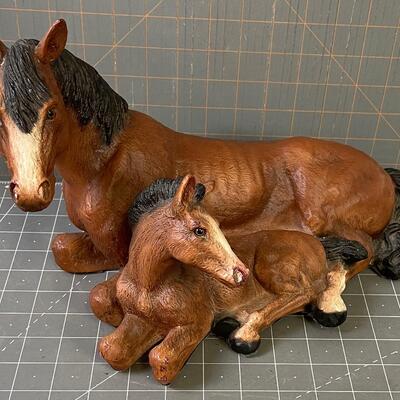 #248 Resin Mare and Colt statue