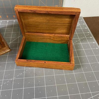 #249 Jewelry Boxes (2) Teak and Walnut