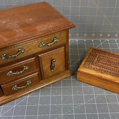 #249 Jewelry Boxes (2) Teak and Walnut