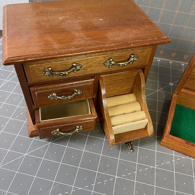 #249 Jewelry Boxes (2) Teak and Walnut