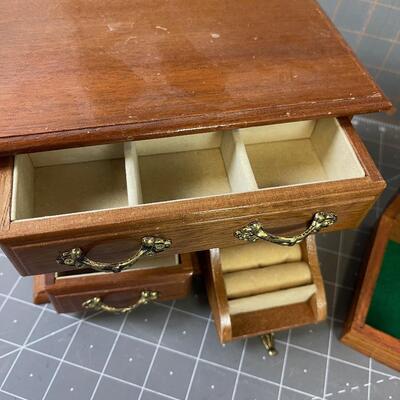 #249 Jewelry Boxes (2) Teak and Walnut