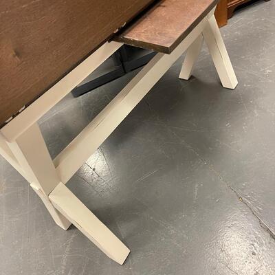 #286 Folding Leaf Table white and Brown