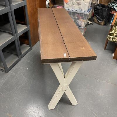 #286 Folding Leaf Table white and Brown
