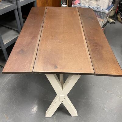 #286 Folding Leaf Table white and Brown