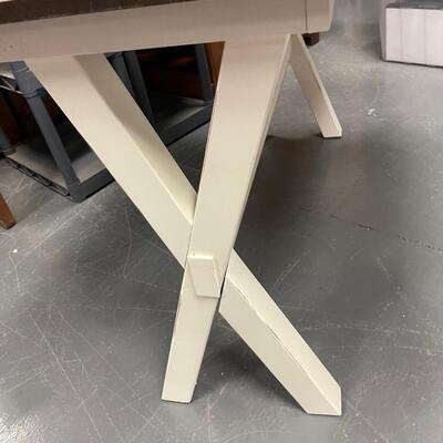 #286 Folding Leaf Table white and Brown