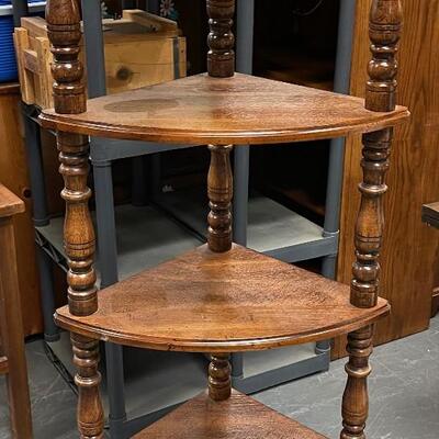 #288 Fruitwood Corner Shelf