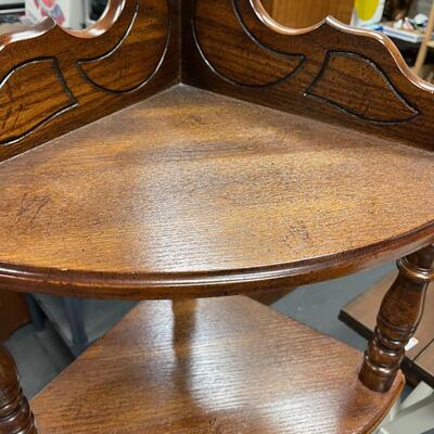 #288 Fruitwood Corner Shelf