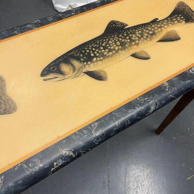 #290 Rustic Entry or Sofa Table W/ Trout Fish on Top