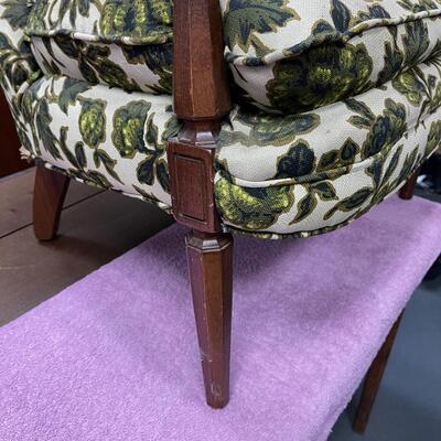 #291 Occasional / Slipper Chair Green Leaf 