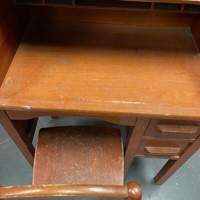 #295Antique Children's Roll Top Desk 